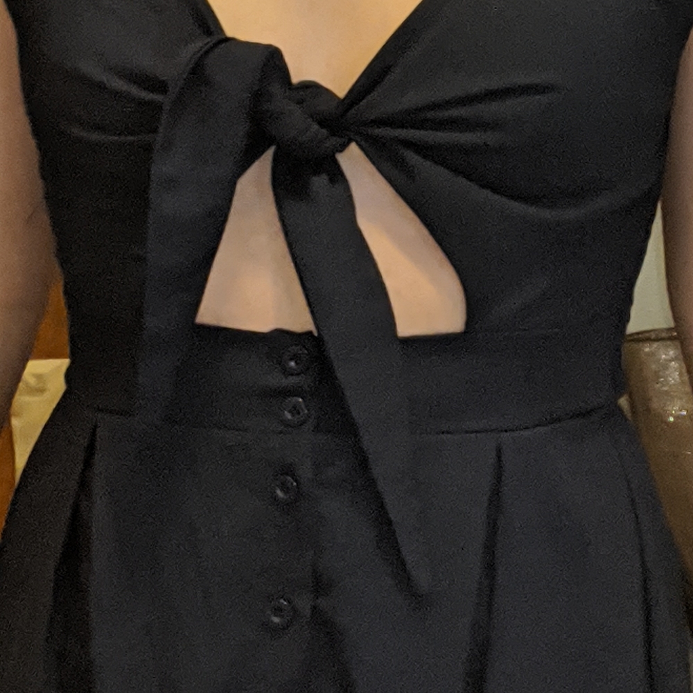 Front tie blue dress